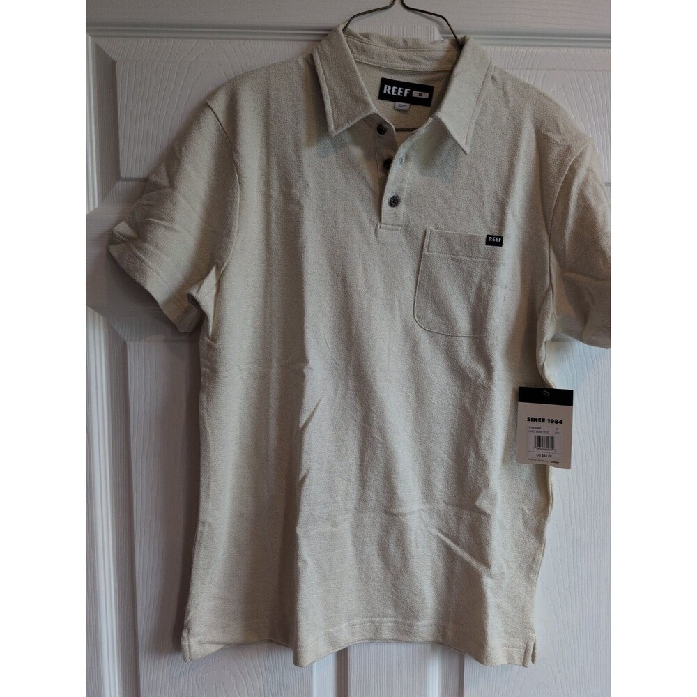 Reef Men's Atwell Short Sleeve Knit Polo - Size Small - Fog